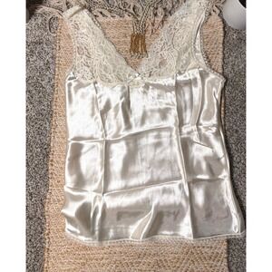 Vintage Wonder Maid Ivory Satin Lace Camisole Night Gallery Size 34 NWT